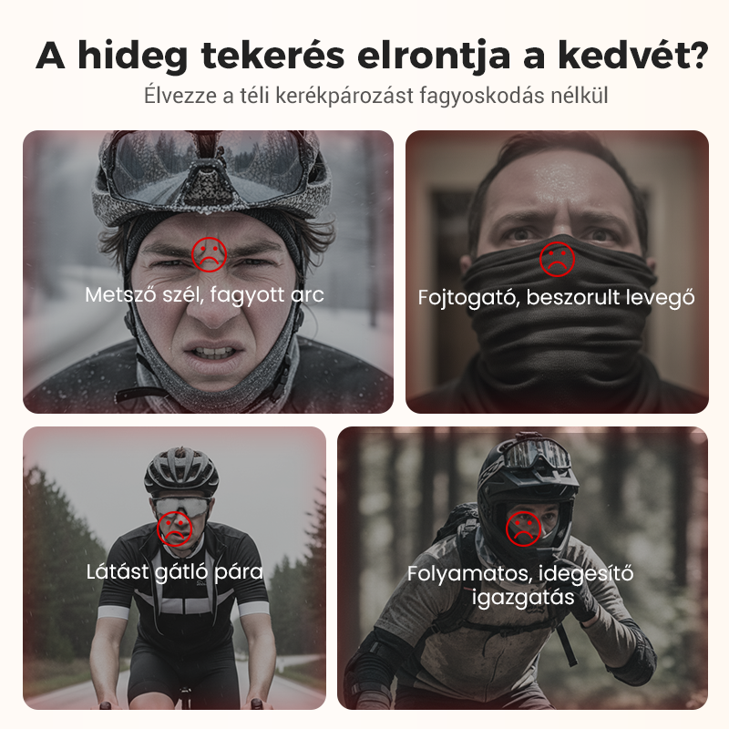 💞 Szélálló sisak téli használatra, unisex