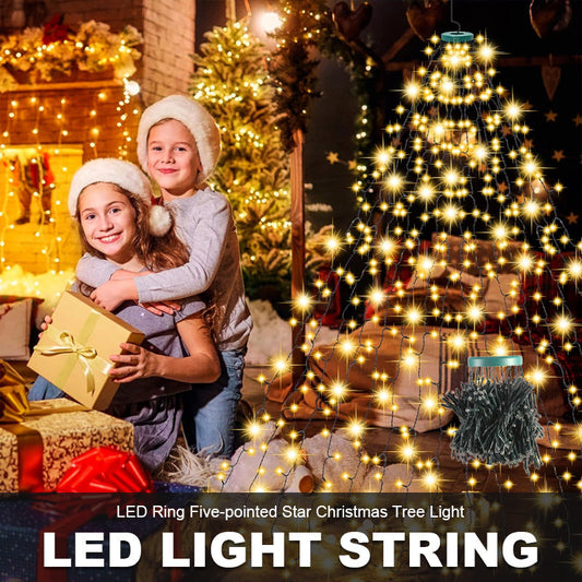🎄 Ötágú csillag alakú LED-es karácsonyfa égő 🎄
