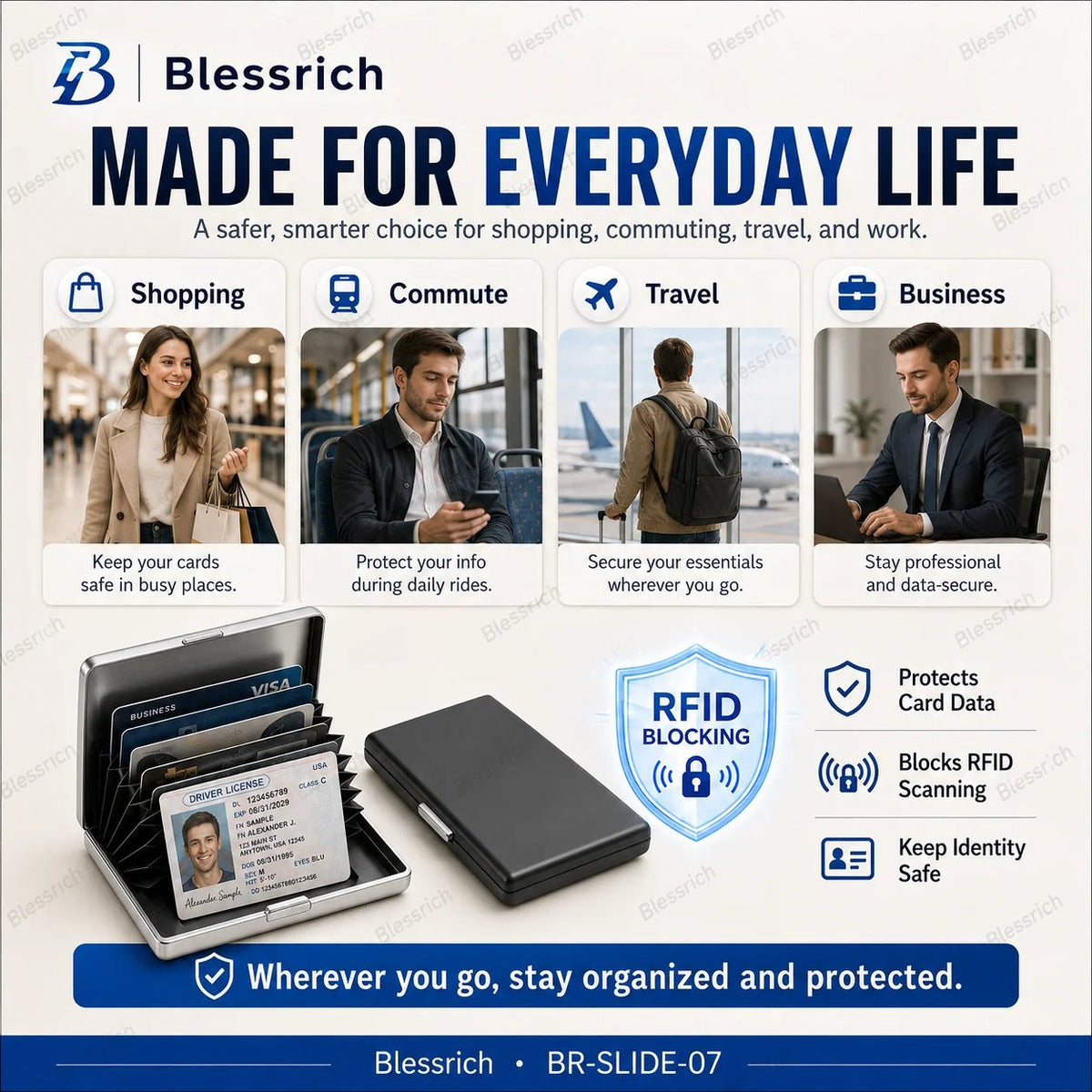 RFID blokkoló fém kártyatartó
