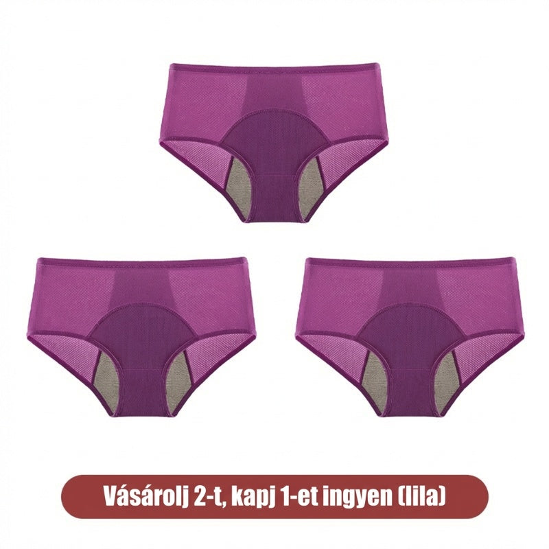 🍃 Magas derékú, elöl-hátul szivárgásgátló higiéniai bugyi, hatékonyan megakadályozza az oldalirányú szivárgást