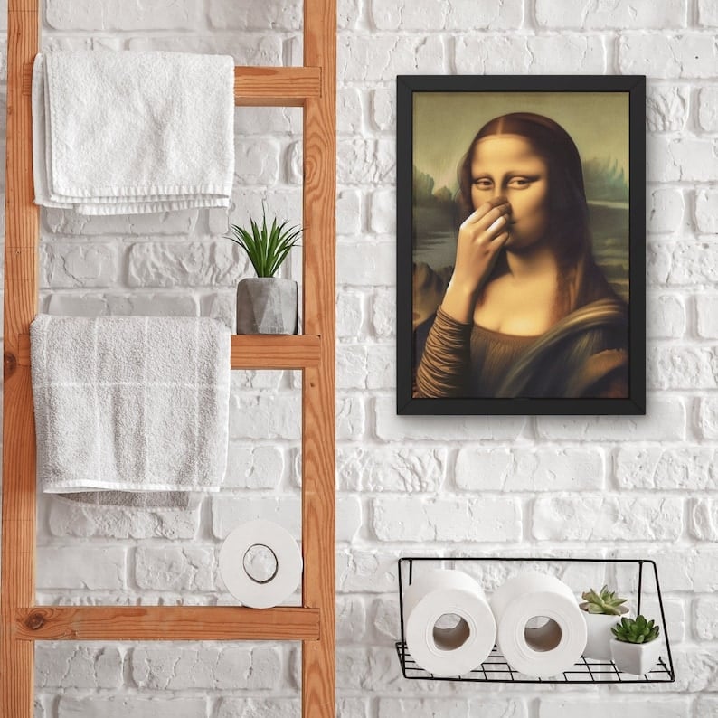 🔥Mai különleges ár: $9.99!!!🎁🎨🧻Vicces keret nélküli fürdőszobai dekoráció – vigyél egy kis ünnepi nevetést! 😂