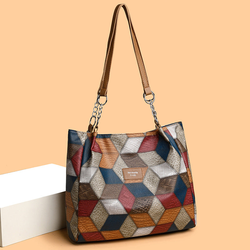 👜Nagy kapacitású geometrikus mintás táska