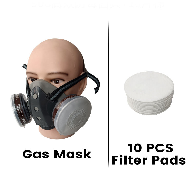 🔥 Aktív szén porvédő dupla tartályú gázálarc 🥽🌬️