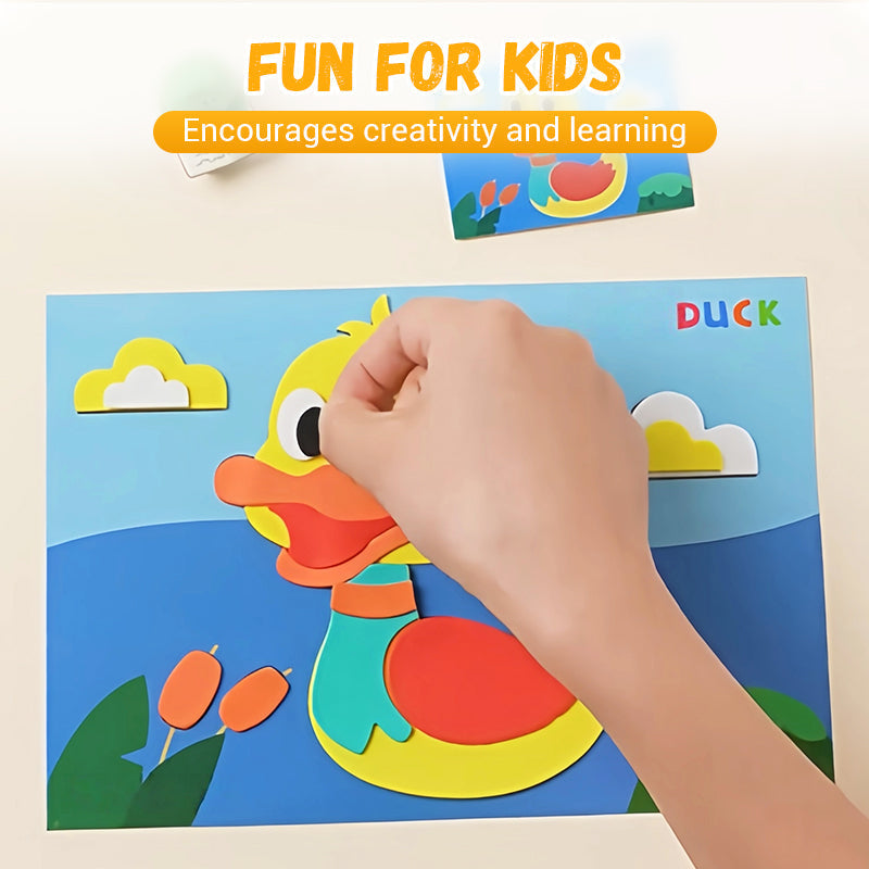 🧩🎨Gyerekek számára készült DIY 3D EVA matricás kézműves foglalkozás🎁