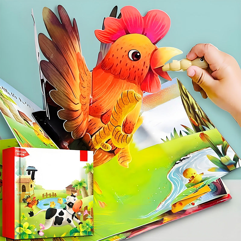 ✨【Gyerekkönyv 3D-s állatokkal - interaktív tanulási segédeszköz a legkisebbeknek】✨