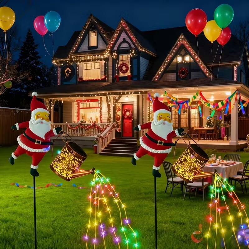 🎅 Mikulás napelemes lámpa - Varázslatos fény tölti be kertedet ünnepi ragyogással. ✨