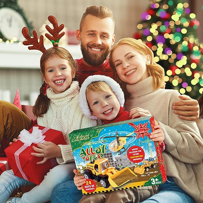 🚗Fiúknak szóló adventi naptár: Ötvözött építőipari jármű játékok