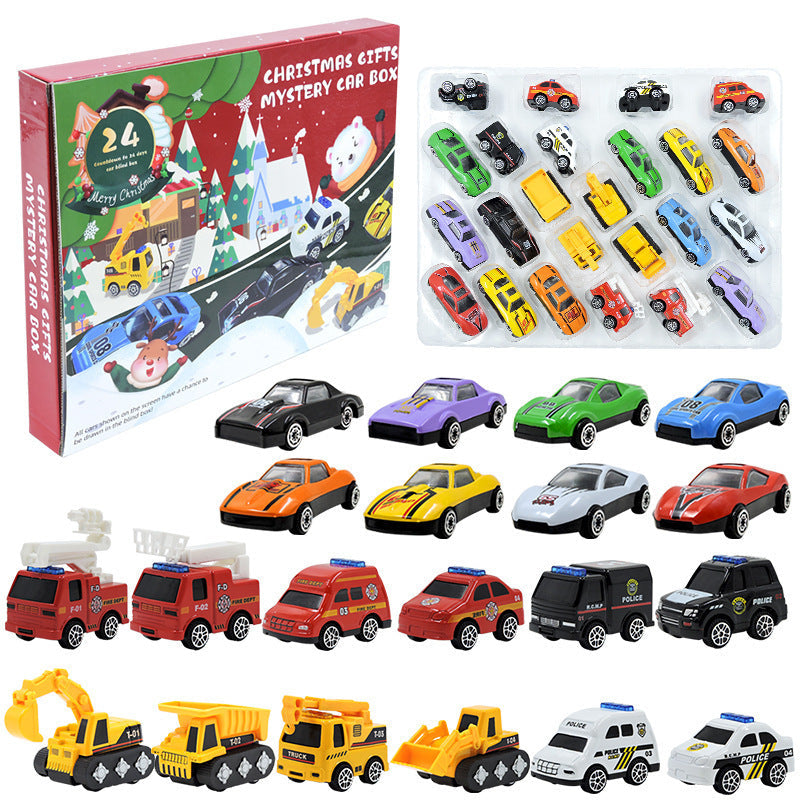 🚗Fiúknak szóló adventi naptár: Ötvözött építőipari jármű játékok