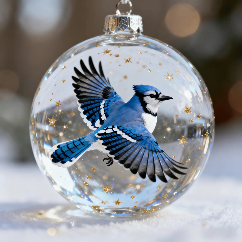 Gömb alakú üvegdíszek - Hiperrealisztikus állatmotívumok