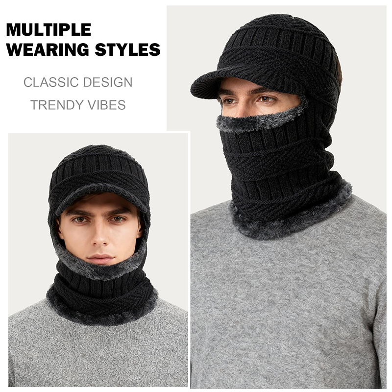 ❄️🧢 3 az 1-ben téli balaclava napellenzővel – Meleg hővédő kapucni, védi a fejet, nyakat és arcot a hidegtől, széltől és hótól✨