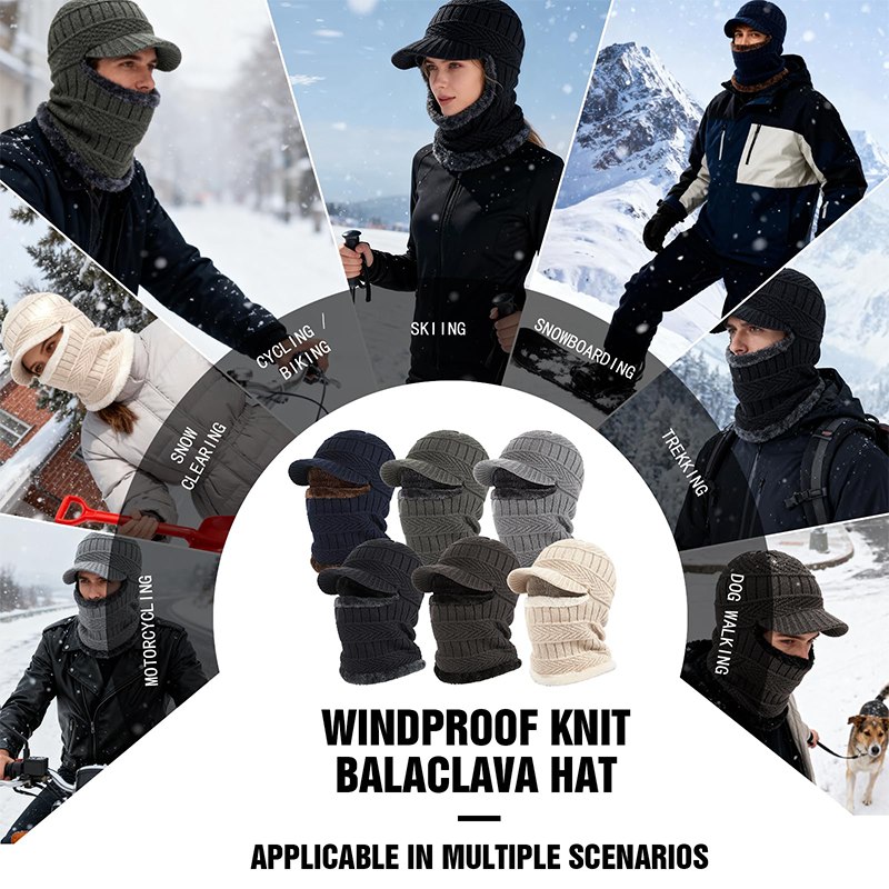 ❄️🧢 3 az 1-ben téli balaclava napellenzővel – Meleg hővédő kapucni, védi a fejet, nyakat és arcot a hidegtől, széltől és hótól✨