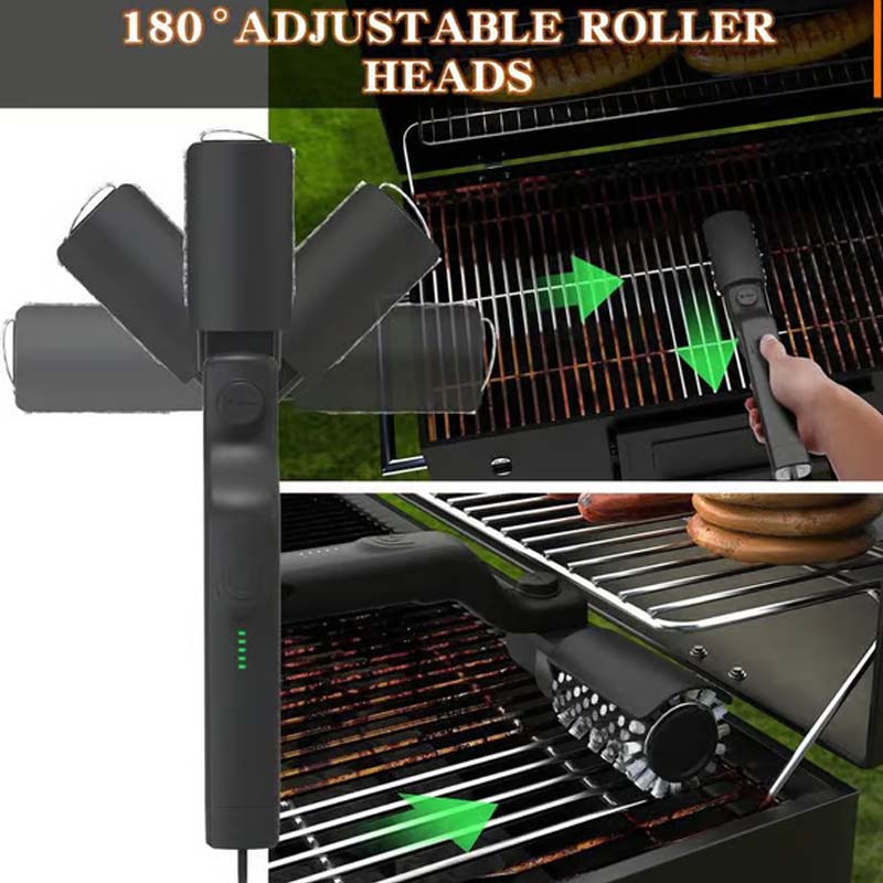🧼 Vezeték Nélküli Elektromos BBQ Grill Kefe Tisztító 🔥🍖 | Erős forgófej, 3 sebességfokozat – újratölthető, vízálló kivitel ⚡