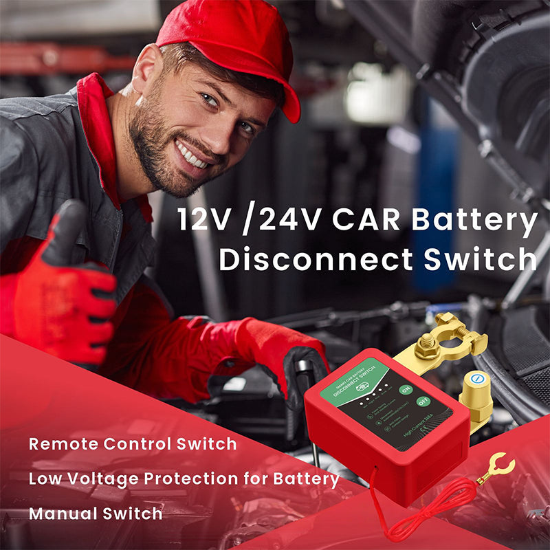 🚗⚡Távirányítású 12V/24V-os autóakkumulátor-leválasztó kapcsoló🔋