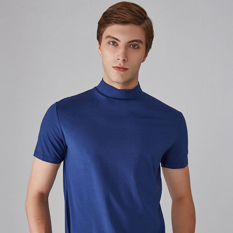 Férfi magas nyakú Slim Fit póló