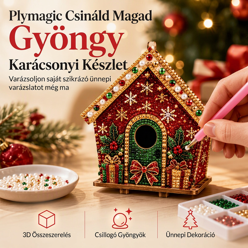 👨‍👩‍👧‍👦50% kedvezmény🎄 3D gyöngyös karácsonyi díszkészlet✨