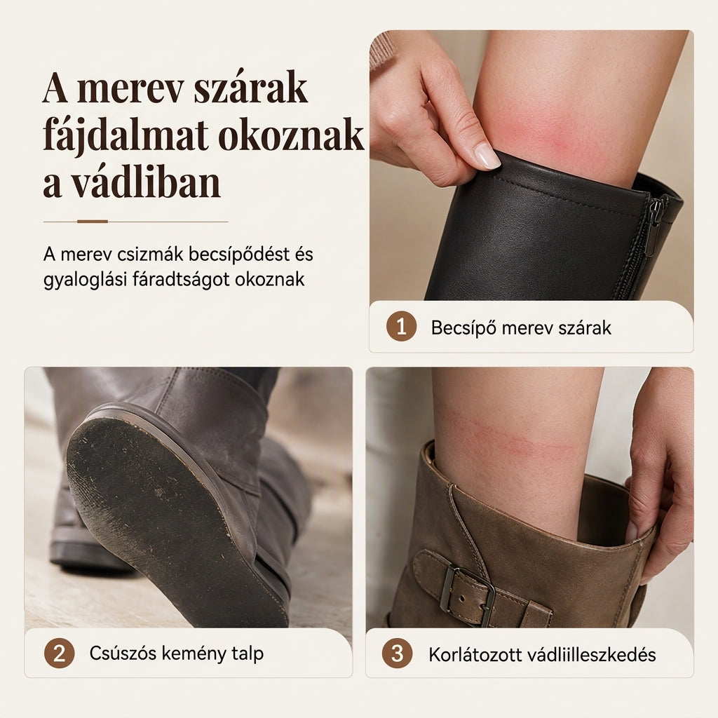 👢 Női fűzős laza szárú félcsizma – Kényelmes, divatos, mindennapi viselet ✨